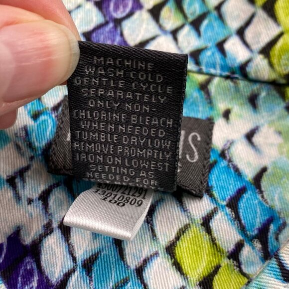 Additions By Chico's Jacket Women's‎ Medium Open Front Denim Colorful Snakeskin - Picture 5 of 10